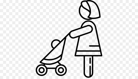 Значок женщина с коляской