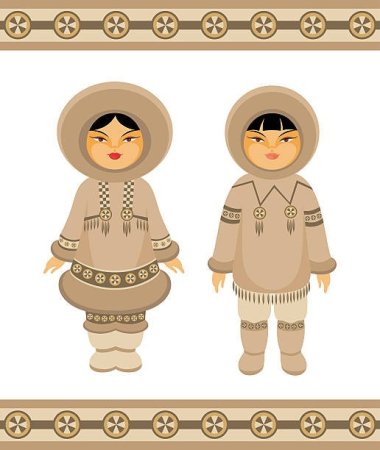 Национальный костюм чукчи рисунок