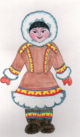 Национальный костюм ненцы рисунок