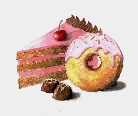 Пирожное. Раскраска