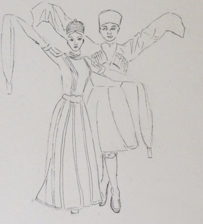 Национальный костюм Грузии рисунок