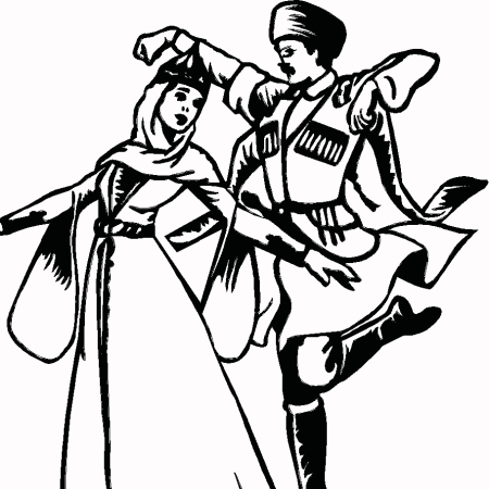 Танцы народов Кавказа вектор