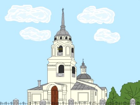 Линогравюра город