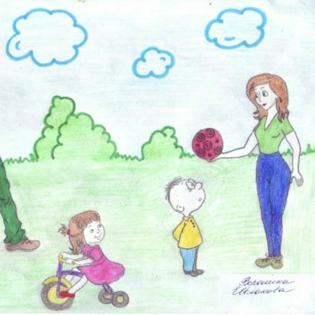 Спортивная семья рисунок