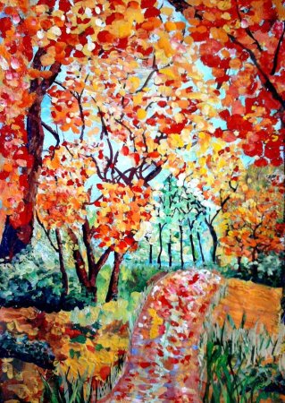 Осень ватными палочками