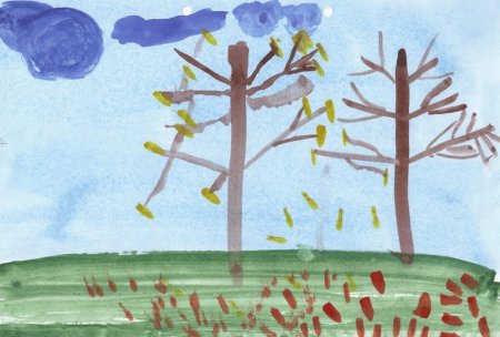 Рисование в старшей группе пасмурный осенний день