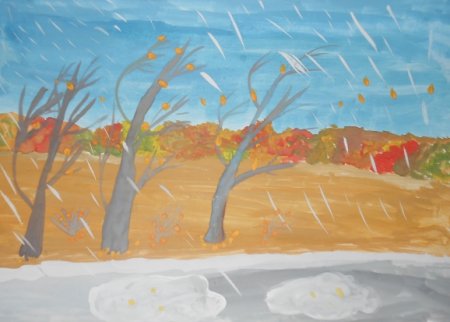 Рисование осень подготовительная группа