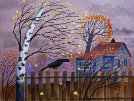 Рисунок на тему осенняя пора очей очарованье