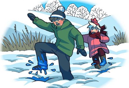 Водоемы зимой для детей