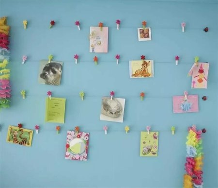 Оформление детских работ на стене