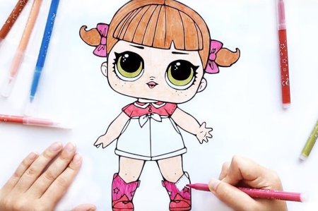 Кукла ЛОЛ срисовать