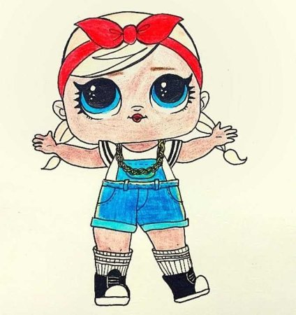 Нарисовать куклу ЛОЛ карандашом