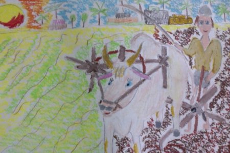 Крестьянский труд рисунок детский