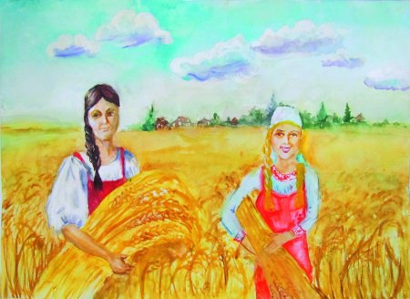 Рисование на тему сбор урожая