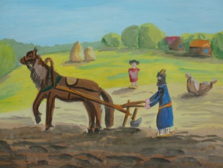 Крестьянский труд рисунок