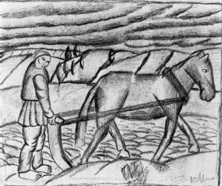 Картина Пахарь Малевич