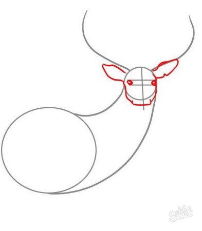 Рисуем голову оленя поэтапно