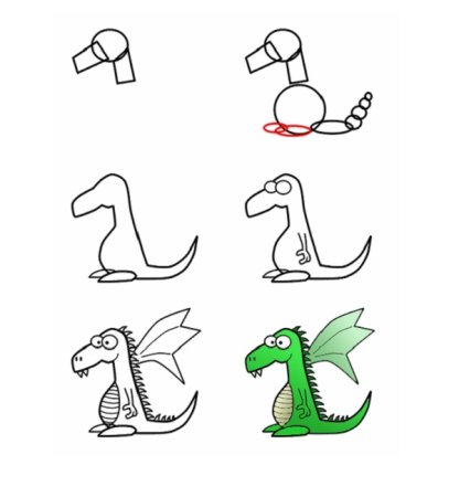 Поэтапный рисунок дракона