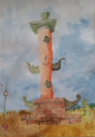 Ростральные колонны Санкт-Петербург рисунки детей