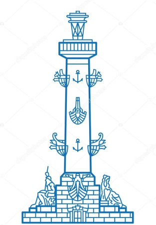 Ростральные колонны СПБ вектор
