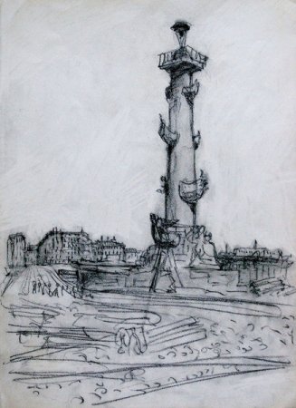 Ростральные колонны Васильевский остров Графика