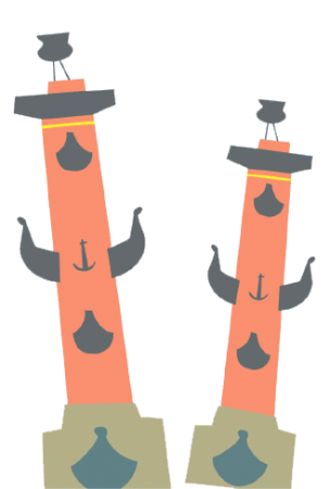 Ростральные колонны раскраска