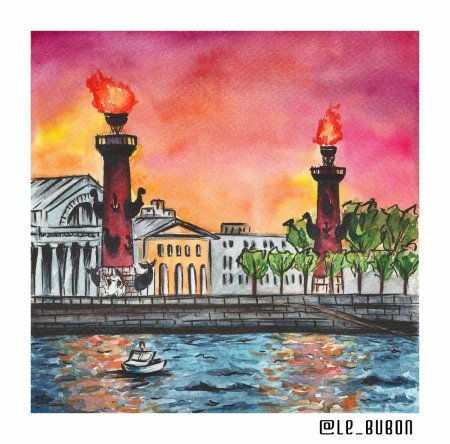 Стрелка Васильевского острова силуэт