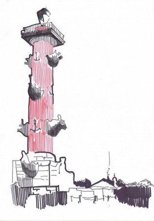 Ростральные колонны Санкт-Петербург вектор