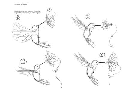 Колибри рисунок пошагово