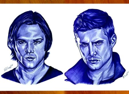 Сэм Винчестер рисунок карандашом