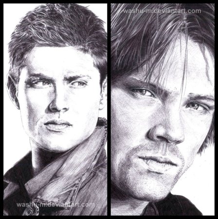 Портреты Дина и Сэма винчестеров