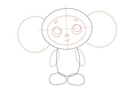 Поэтапное рисование Чебурашки