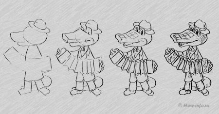Поэтапное рисование Чебурашки