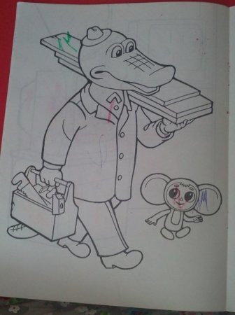 Чебурашка карандашом