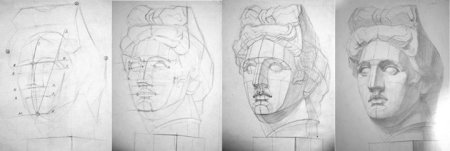 Гипсовая голова Аполлона обрубовка