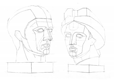 Пропорции гипсовой головы Аполлона