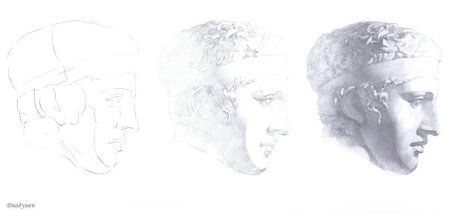 Голова Диадумена Академический рисунок