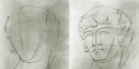Академический рисунок головы Антиноя поэтапное рисование
