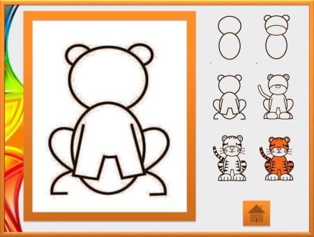 Поэтапное рисование тигра