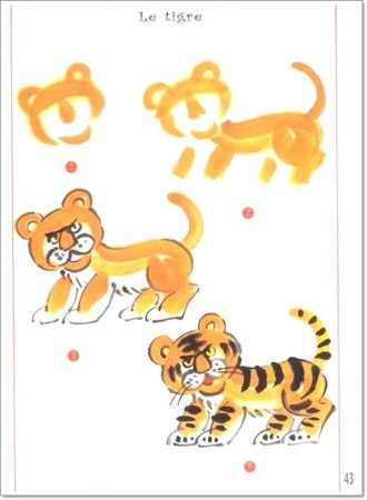 Тигр поэтапное рисование