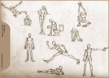 Люди в разных позах для набросков