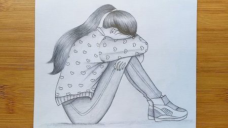 Девочка плачет рисунок