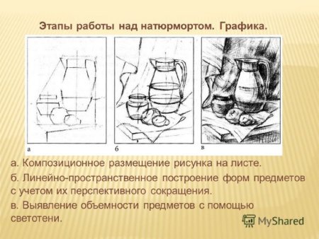 Порядок рисования натюрморта