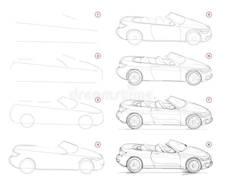 Рисунок машины поэтапно