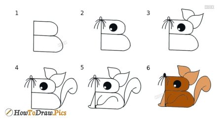 Белочка рисунок для детей поэтапно