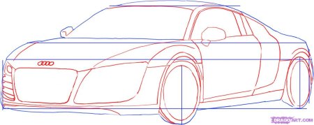 Audi по этапно карандашом