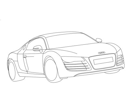 Машина Audi r8 раскраска