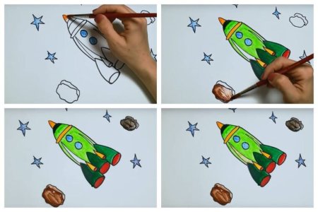 Поэтапное рисование ракеты
