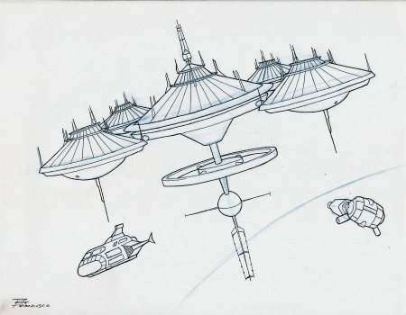 Зарисовка летательного космического аппарата