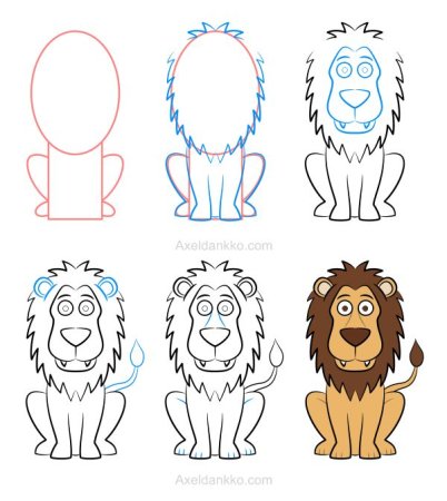 Пошаговое рисование Льва